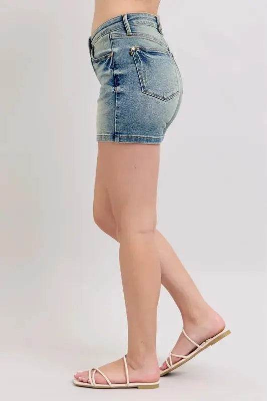 V-Front Vintage Wash Shorts - Velveta Studio