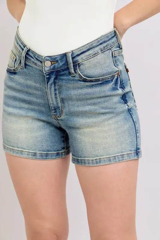 V-Front Vintage Wash Shorts - Velveta Studio