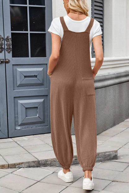 Lovelet Knotted Strap Overalls with Pockets - Velveta Studio