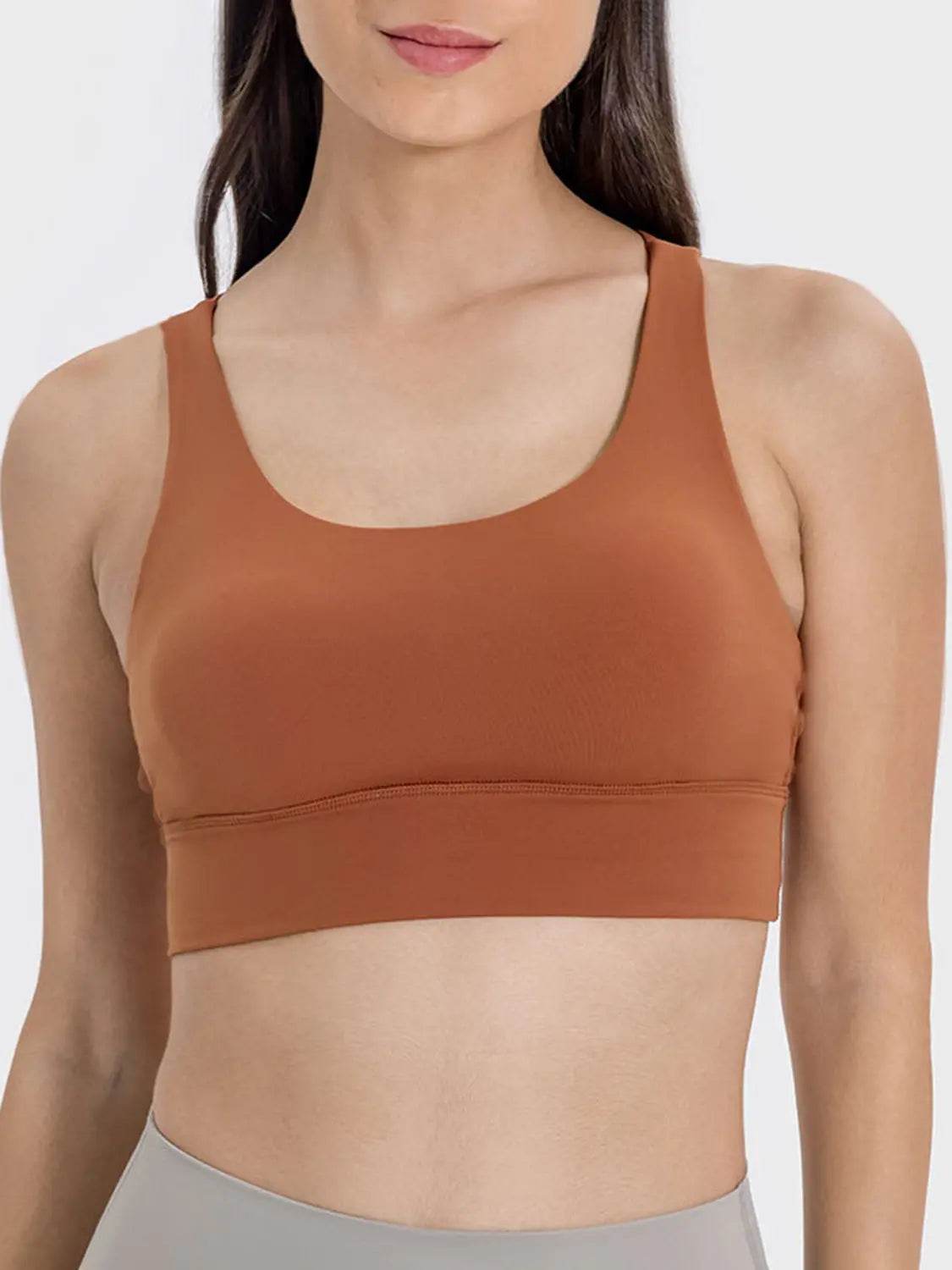 Millennia Crisscross Scoop Neck Active Tank - Velveta Studio