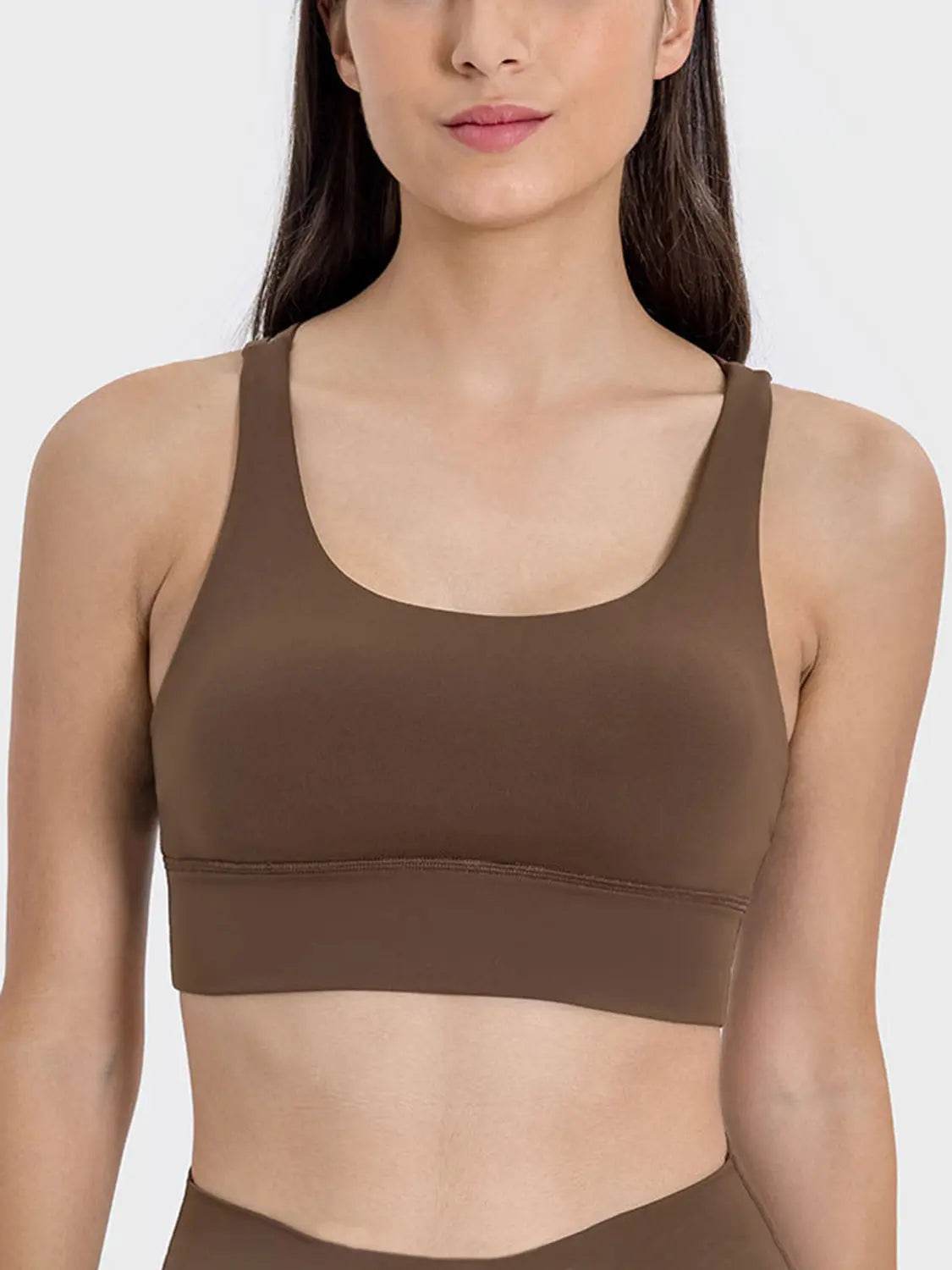 Millennia Crisscross Scoop Neck Active Tank - Velveta Studio
