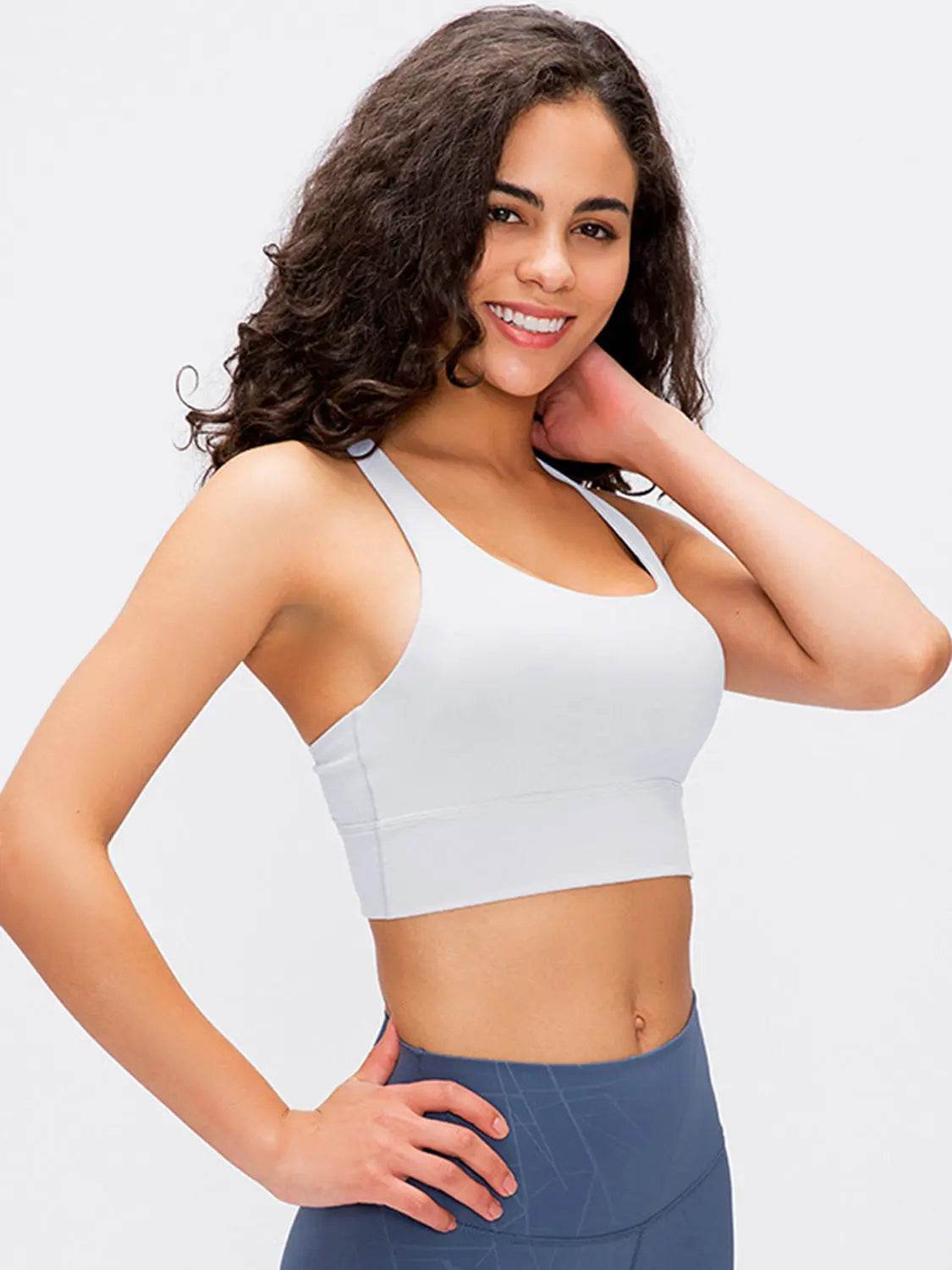 Millennia Crisscross Scoop Neck Active Tank - Velveta Studio