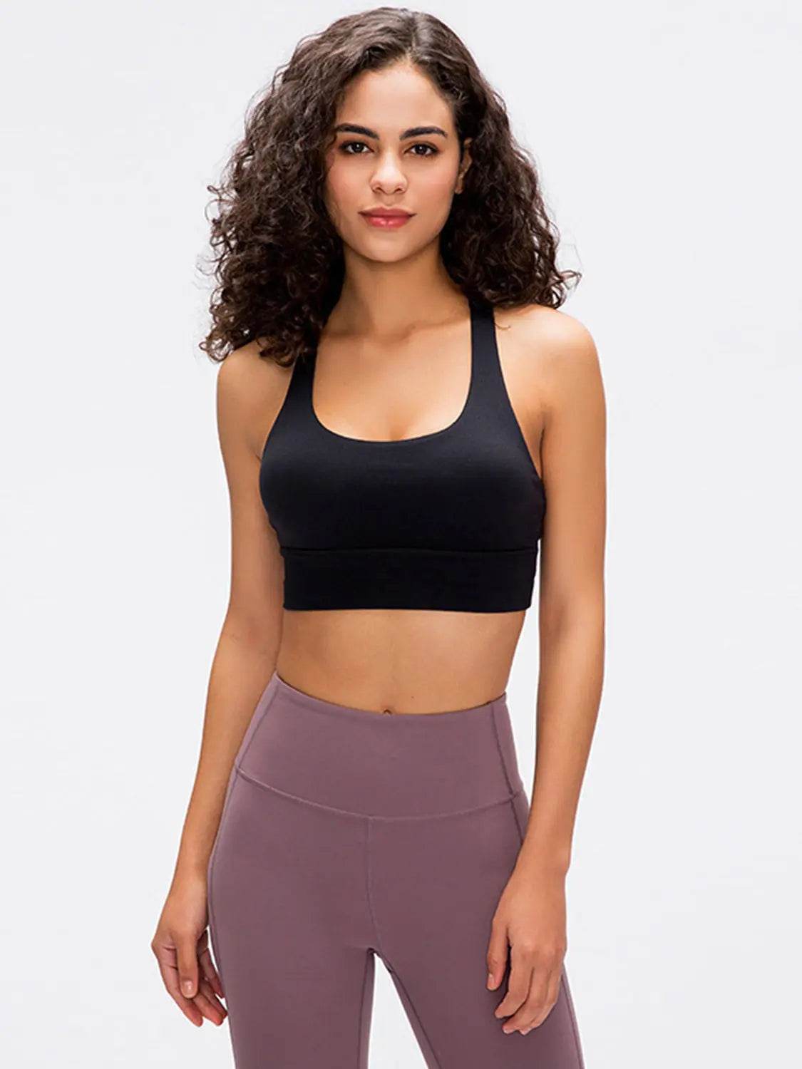 Millennia Crisscross Scoop Neck Active Tank - Velveta Studio