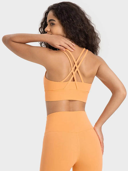 Millennia Crisscross Scoop Neck Active Tank - Velveta Studio