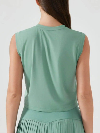 Millennia Round Neck Cropped Active Tank - Velveta Studio