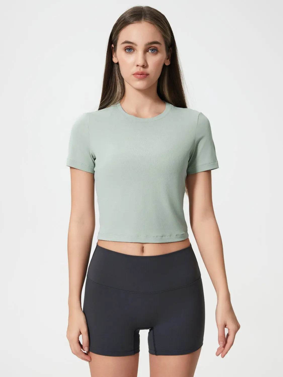 Millennia Round Neck Short Sleeve Active T-Shirt - Velveta Studio