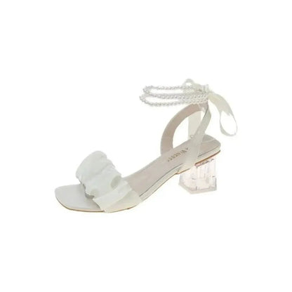Open Toe Block Heels Sandals - Velveta Studio