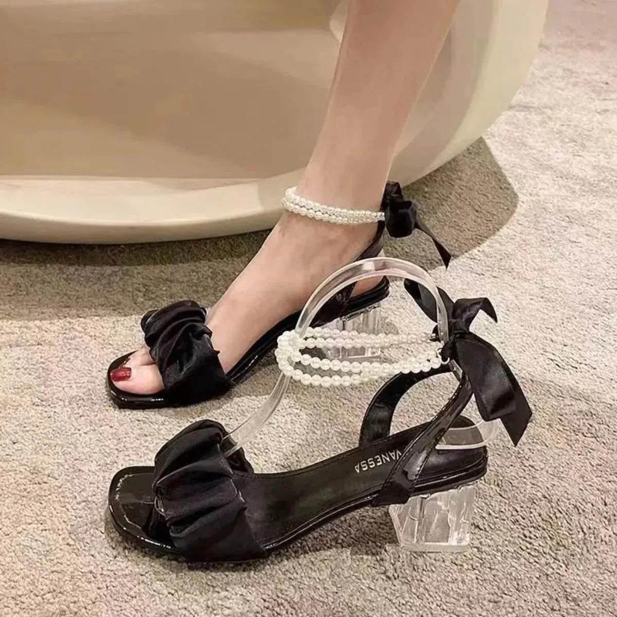 Open Toe Block Heels Sandals - Velveta Studio