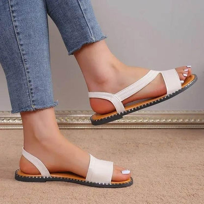 Open Toe Flats Sandals - Velveta Studio