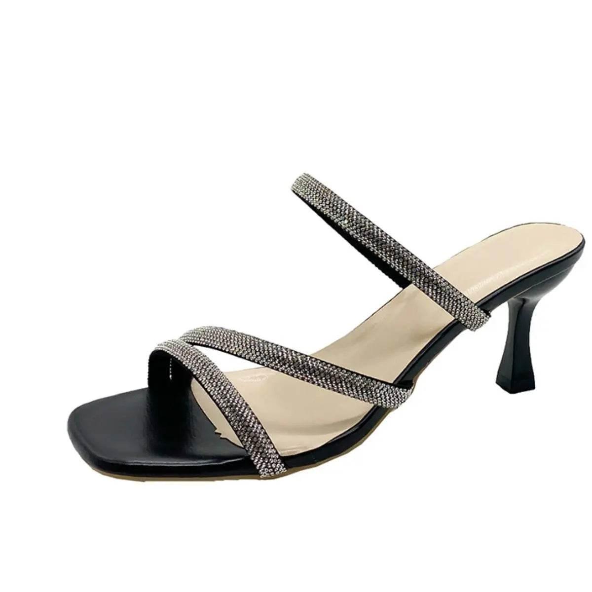 Open Toe Kitten Heels Sandals - Velveta Studio