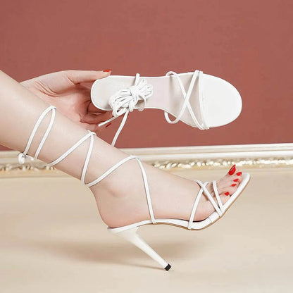 Open Toe Stiletto Sandals - Velveta Studio