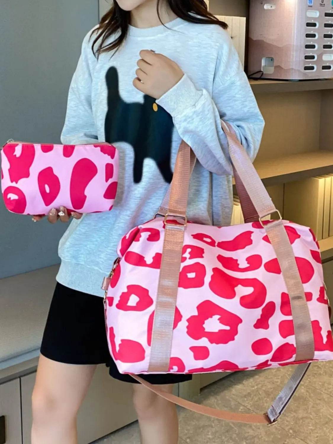 Oxford Cloth Leopard 2-Piece Bag Set - Velveta Studio