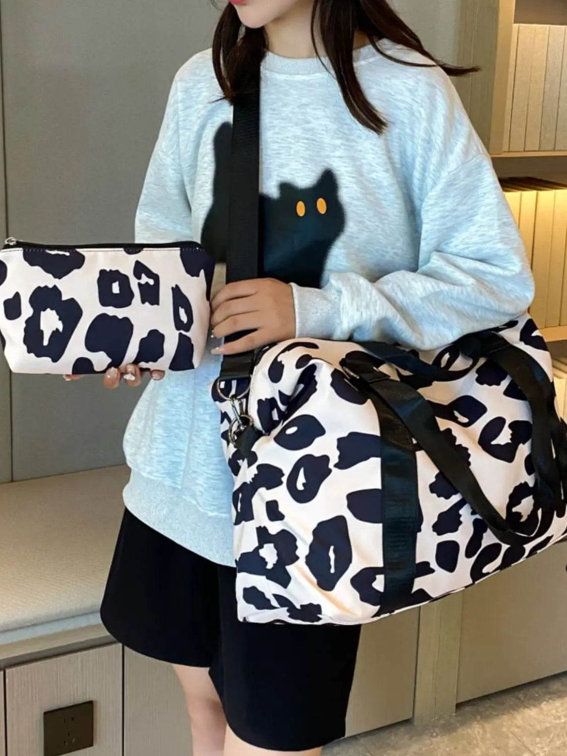Oxford Cloth Leopard 2-Piece Bag Set - Velveta Studio