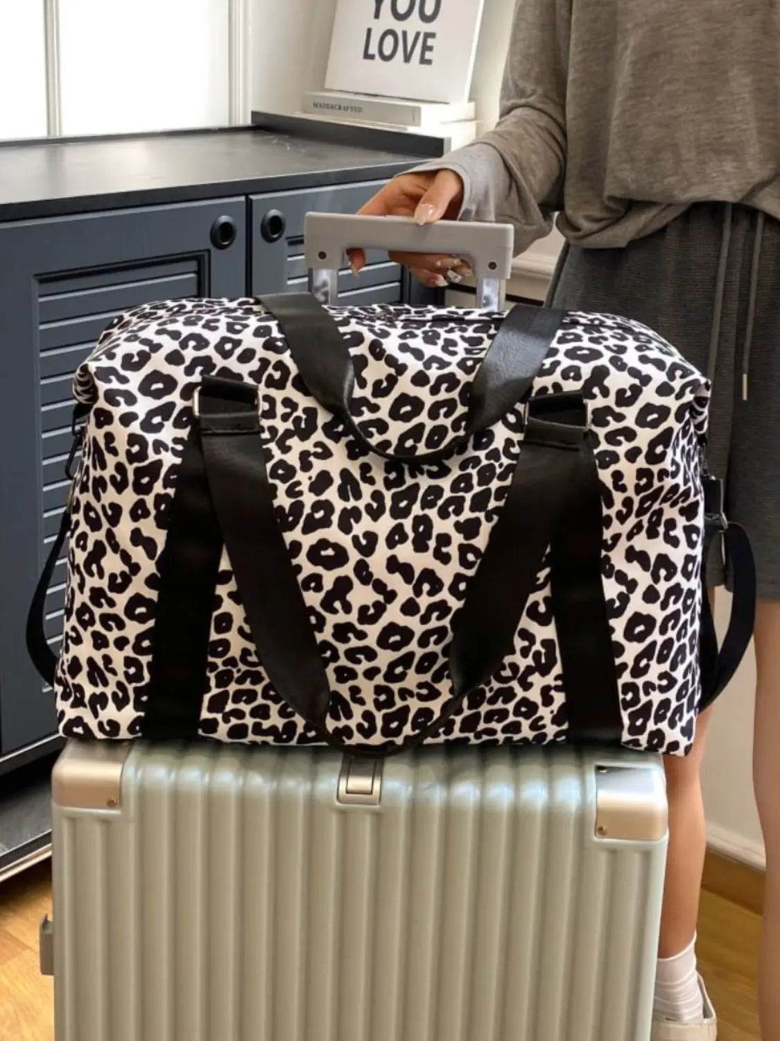 Oxford Cloth Leopard 2-Piece Bag Set - Velveta Studio