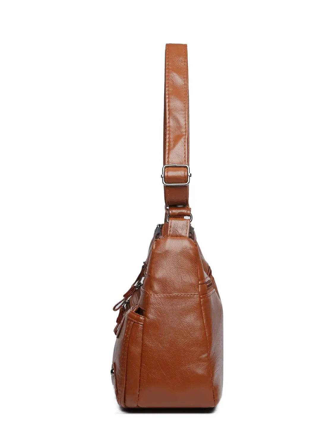 PU Leather Multi Pockets Shoulder Bag - Velveta Studio