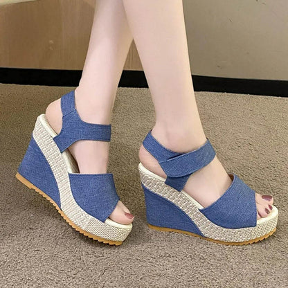 Peep Toe Wedge Sandals - Velveta Studio