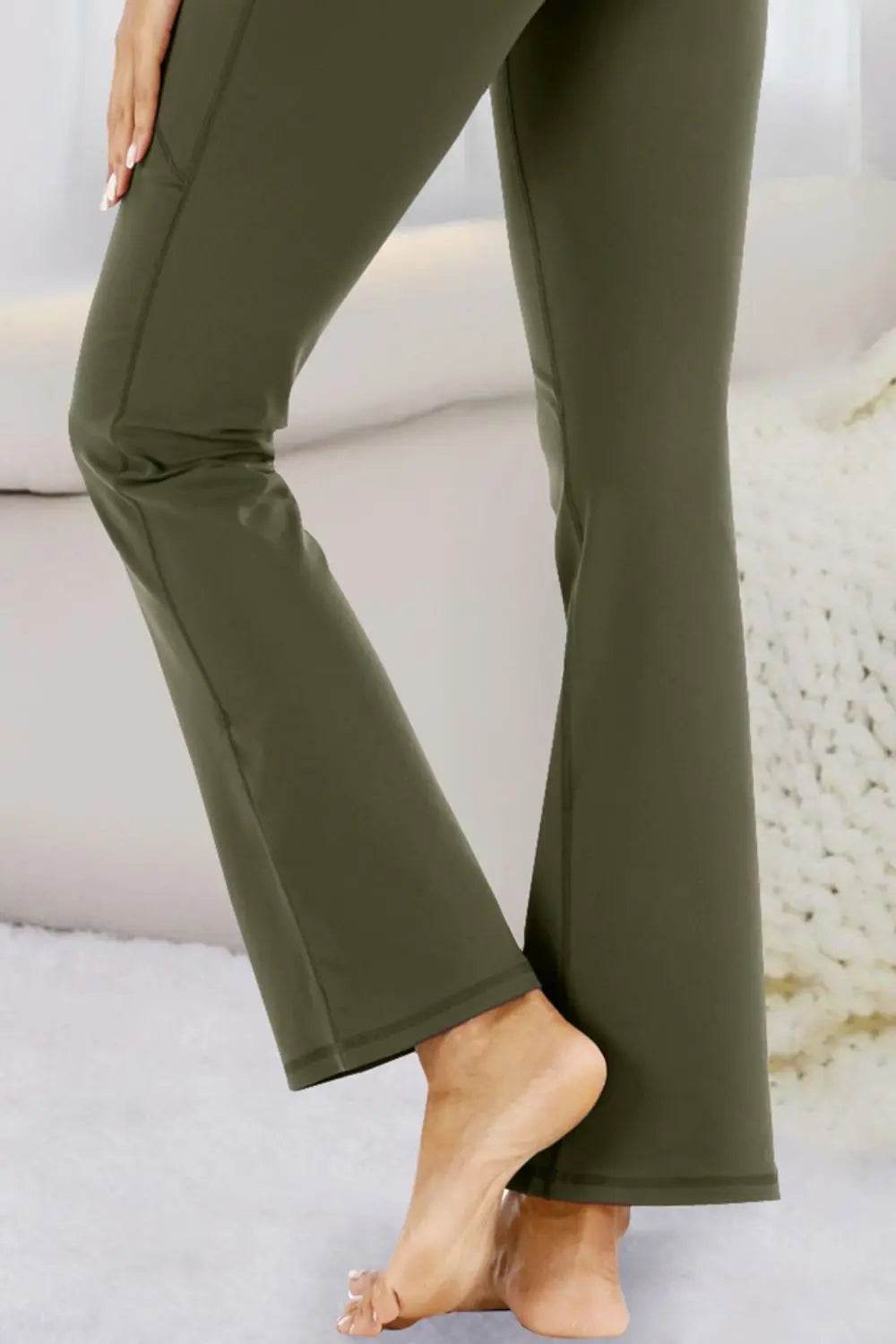 Pocketed High Waist Active Pants - Velveta Studio