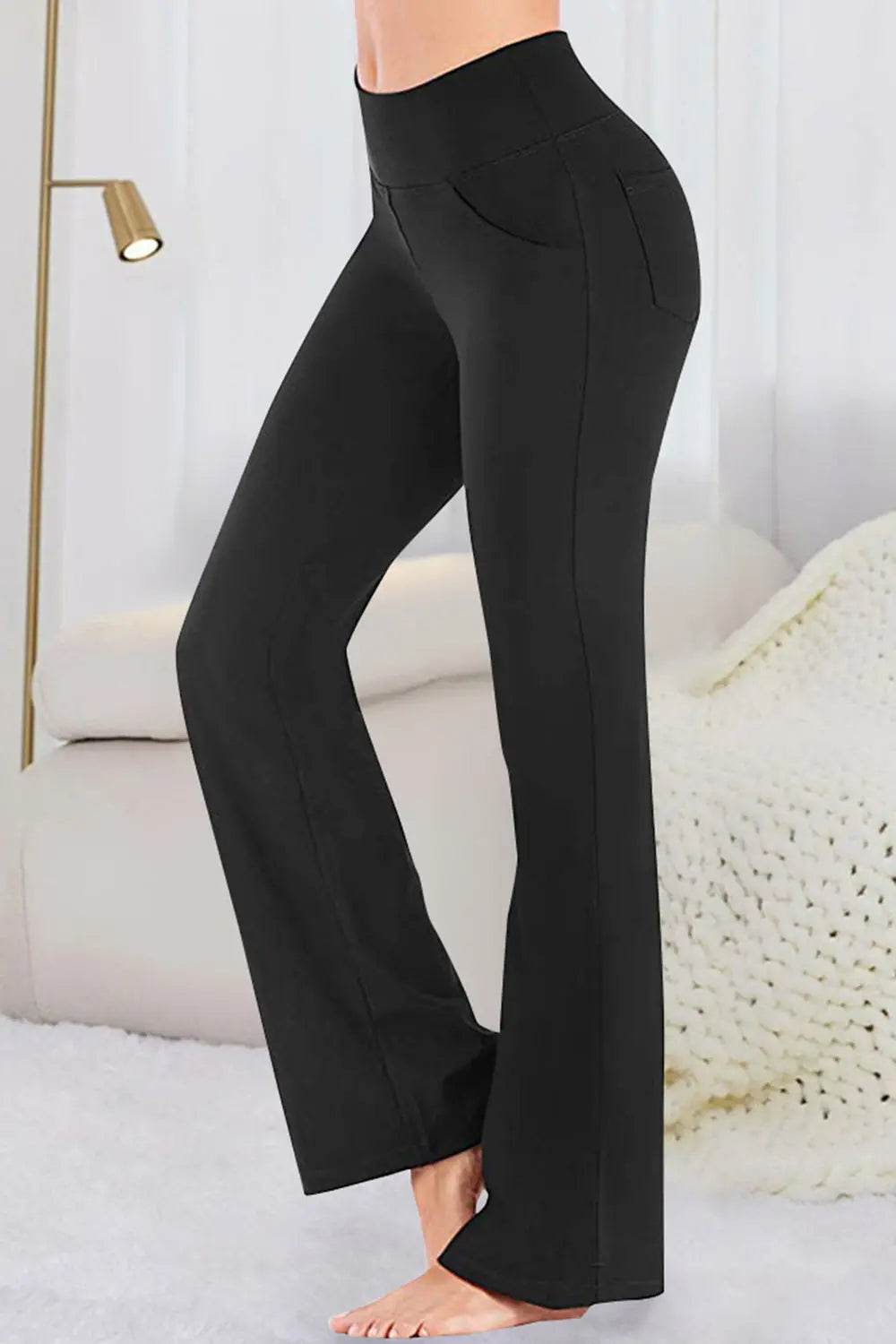 Pocketed High Waist Active Pants - Velveta Studio
