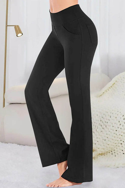 Pocketed High Waist Active Pants - Velveta Studio