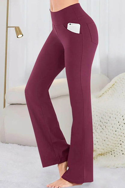 Pocketed High Waist Active Pants - Velveta Studio