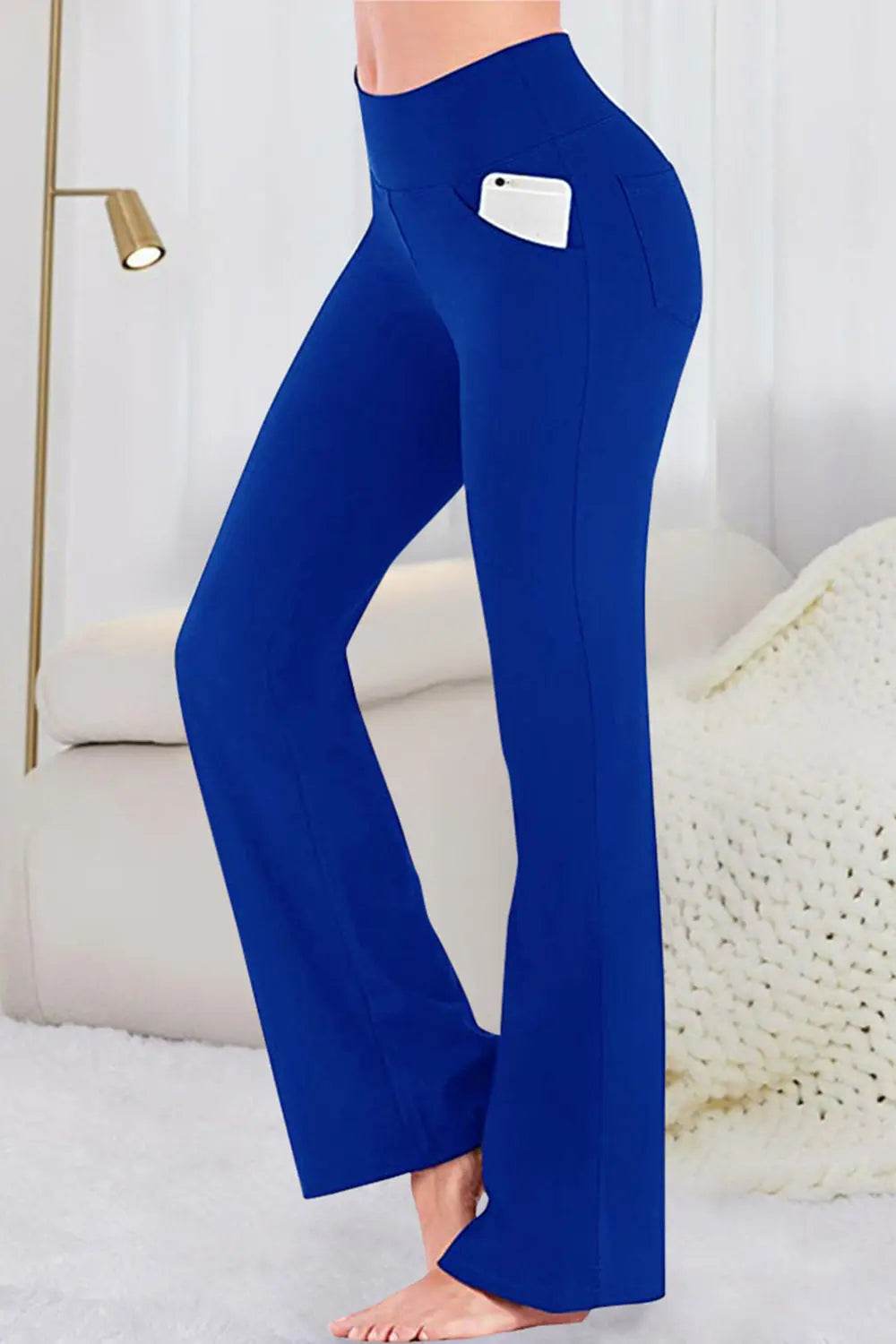 Pocketed High Waist Active Pants - Velveta Studio