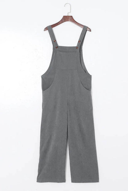 Pocketed Wide Leg Overall - Velveta Studio