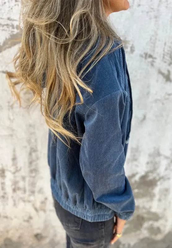 Pocketed Zip Up Long Sleeve Hooded Jacket - Velveta Studio