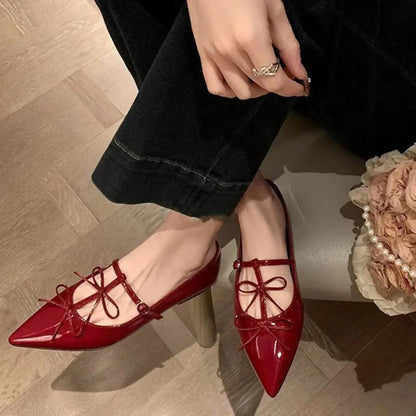 Point Toe Block Heels Slip-Ons - Velveta Studio