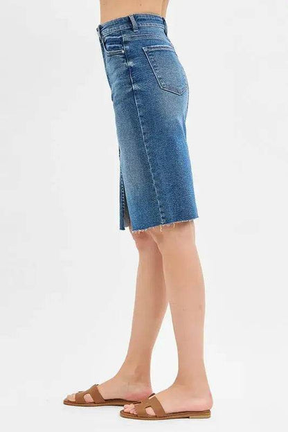 RISEN High Rise Front Slit Pencil Skirts - Velveta Studio