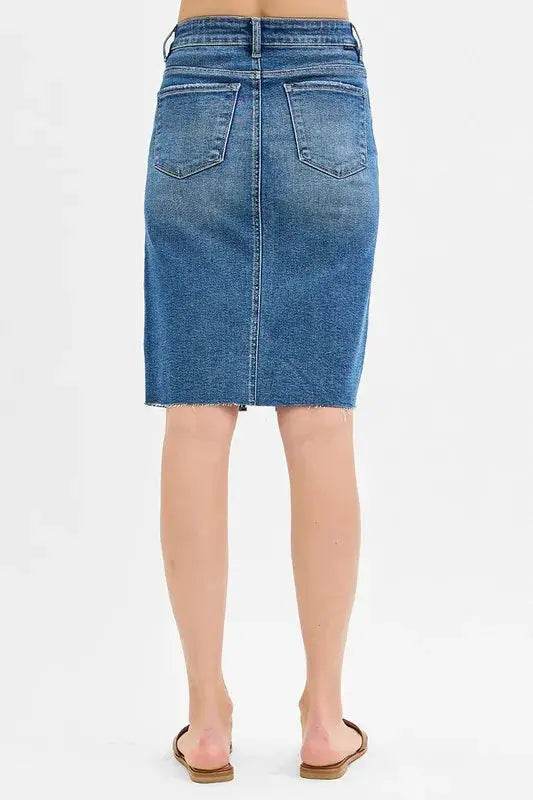 RISEN High Rise Front Slit Pencil Skirts - Velveta Studio