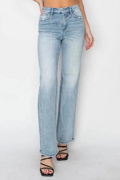 RISEN High Rise Straight Jeans - Velveta Studio