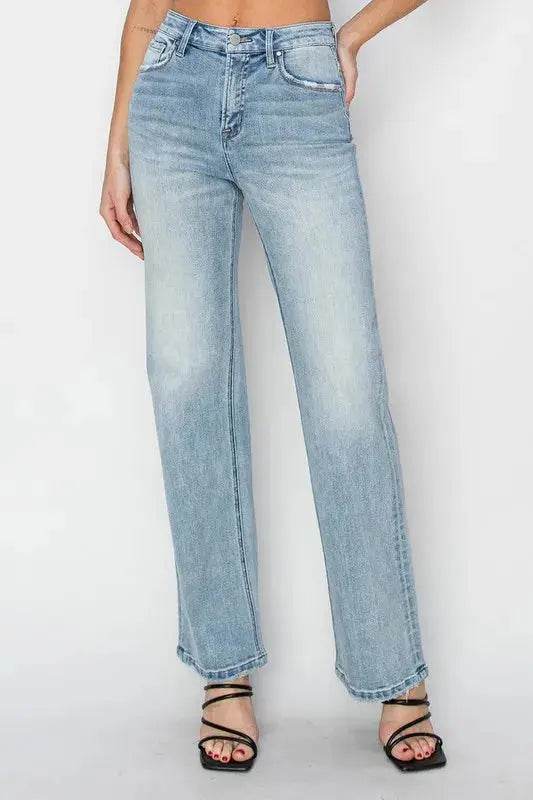 RISEN High Rise Straight Jeans - Velveta Studio