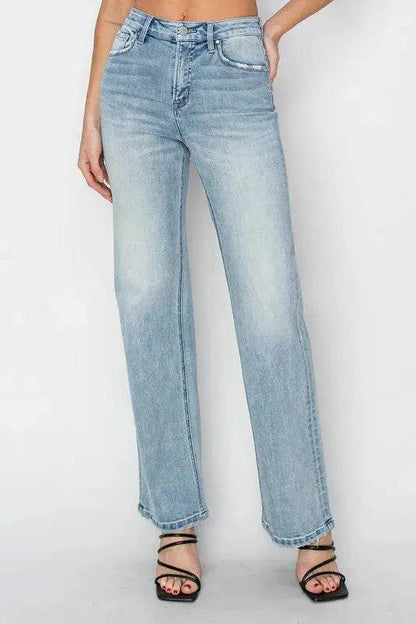 RISEN High Rise Straight Jeans - Velveta Studio