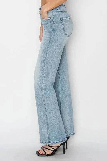 RISEN High Rise Straight Jeans - Velveta Studio