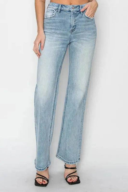 RISEN High Rise Straight Jeans - Velveta Studio