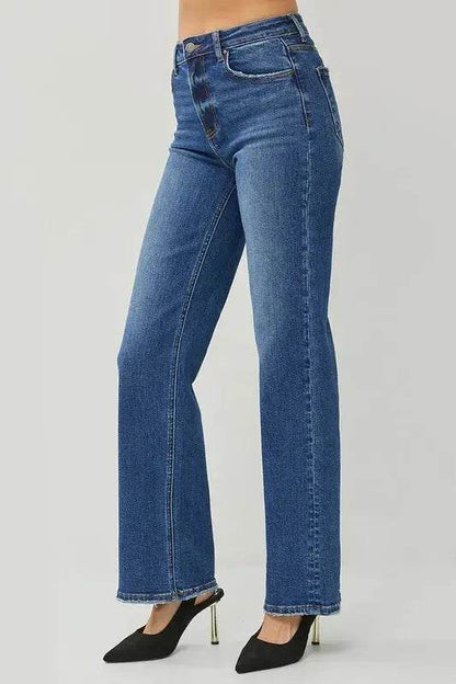 RISEN High Rise Straight Jeans - Velveta Studio