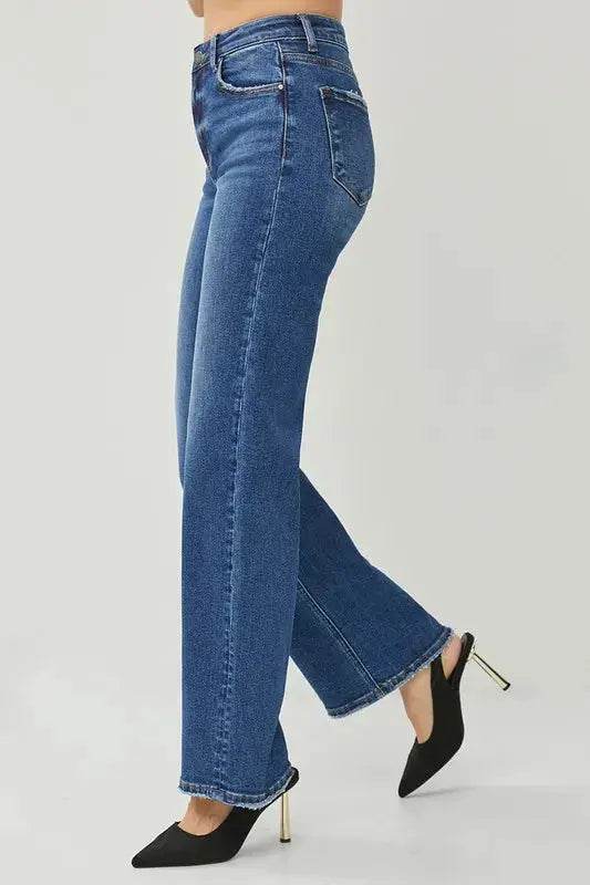 RISEN High Rise Straight Jeans - Velveta Studio