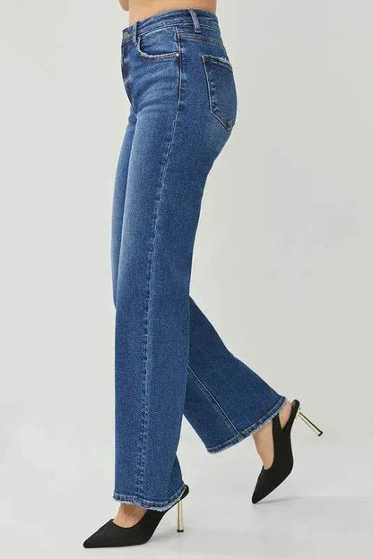 RISEN High Rise Straight Jeans - Velveta Studio
