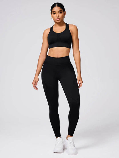 Round Neck Wide Strap Tank and Leggings Active Set - Velveta Studio