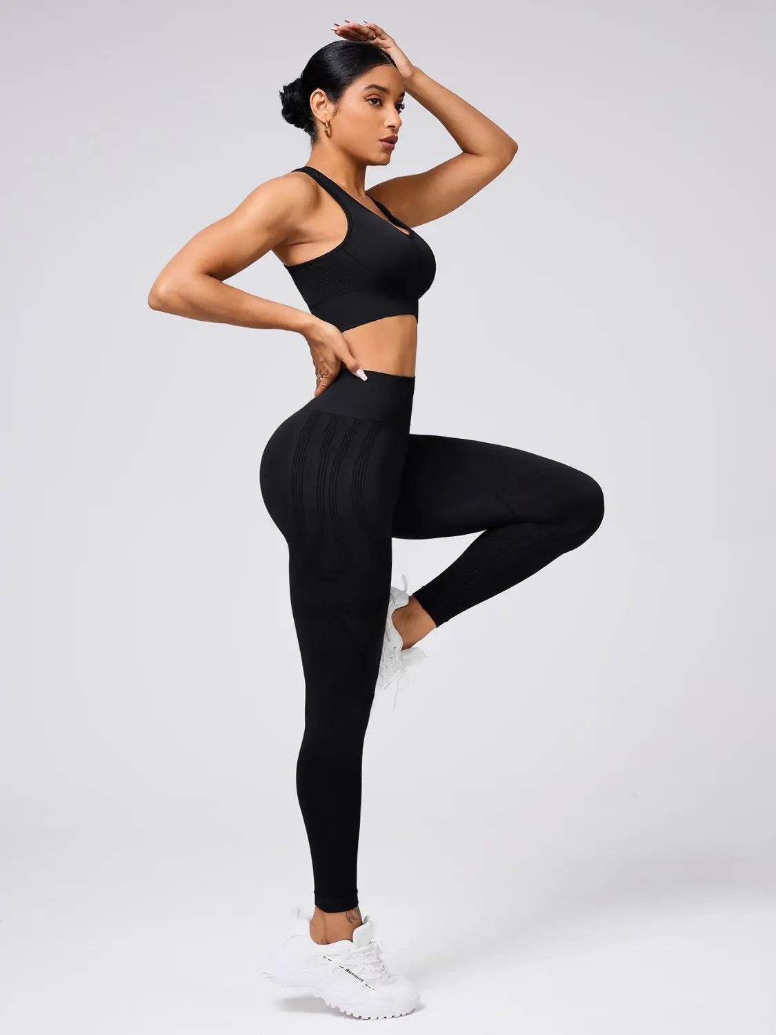 Round Neck Wide Strap Tank and Leggings Active Set - Velveta Studio