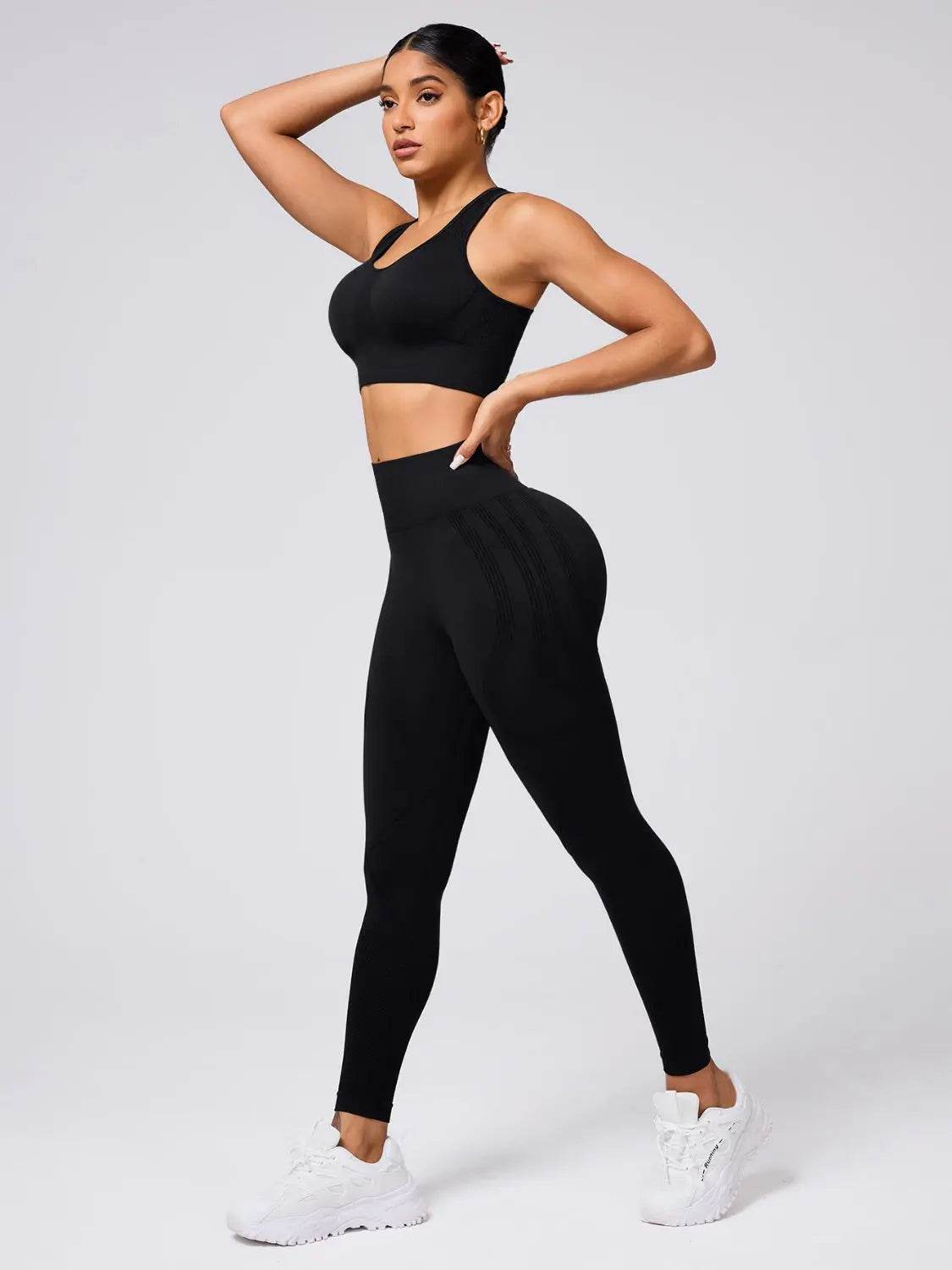 Round Neck Wide Strap Tank and Leggings Active Set - Velveta Studio