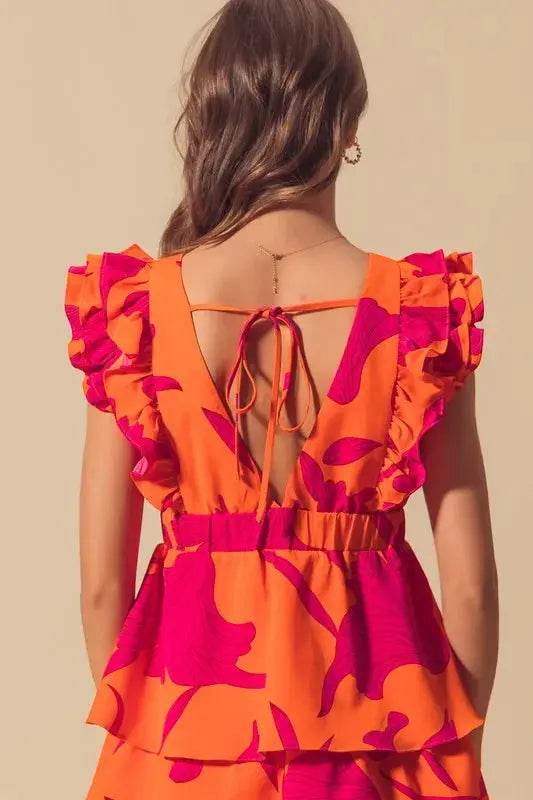 SO ME Floral V Neck Layered Dress with Elasticized Waist - Velveta Studio