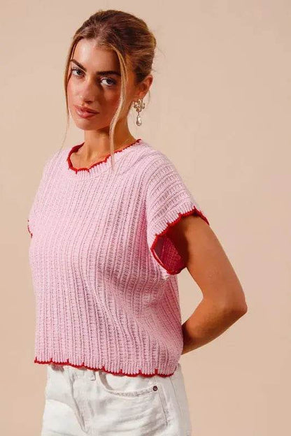 SO ME Textured Light Weight Sweater Dolman Top - Velveta Studio