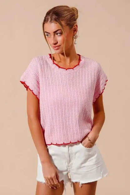 SO ME Textured Light Weight Sweater Dolman Top - Velveta Studio