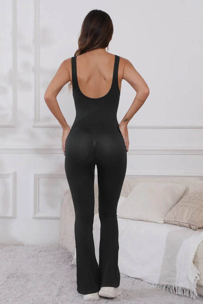 Scoop Neck Wide Strap Active Jumpsuit - Velveta Studio
