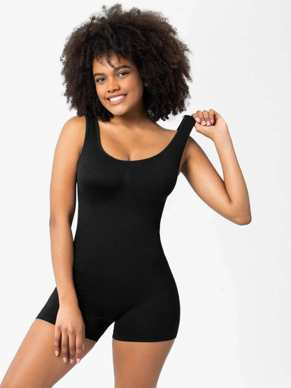 Scoop Neck Wide Strap Shaping Romper - Velveta Studio