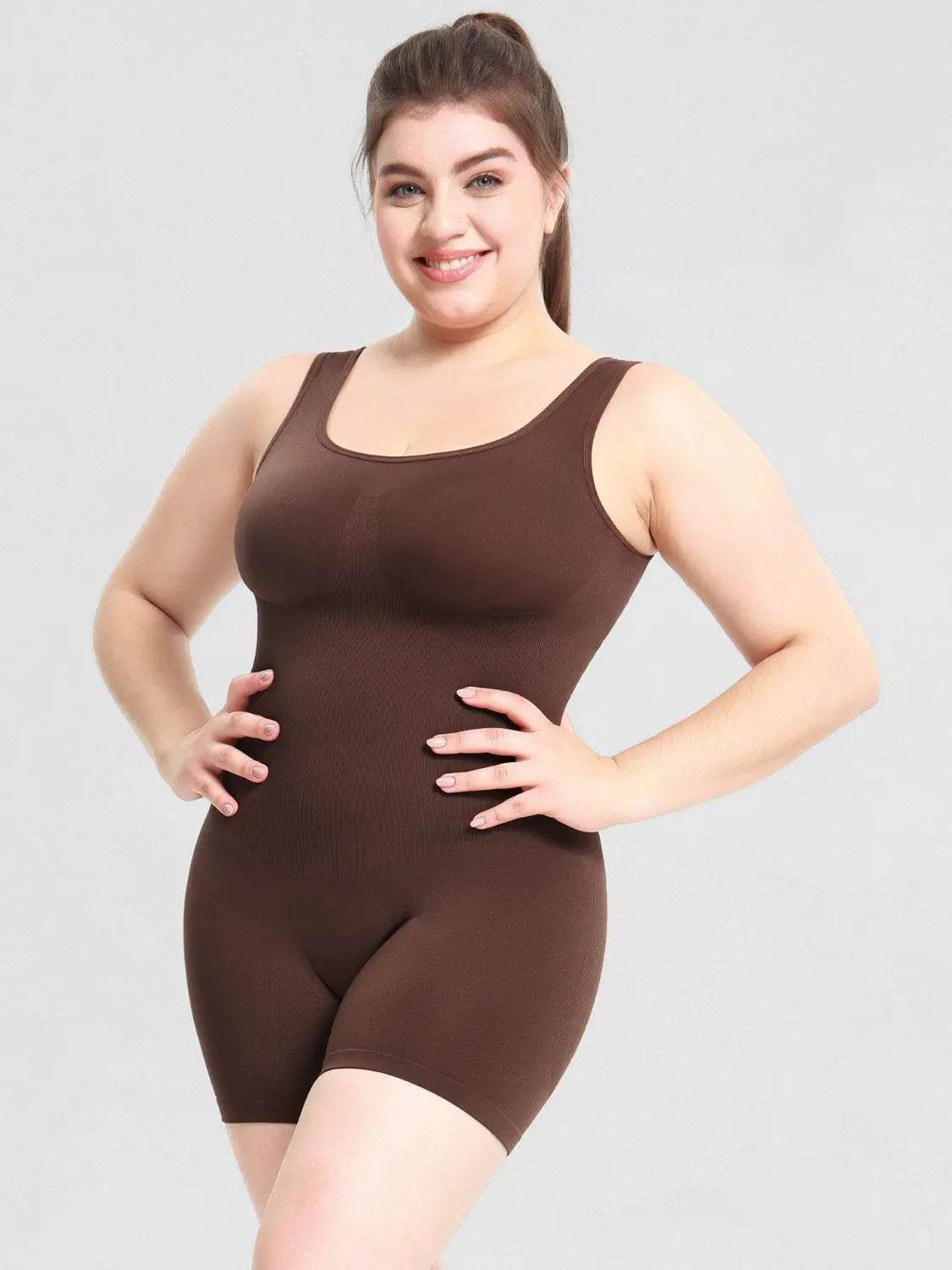Scoop Neck Wide Strap Shaping Romper - Velveta Studio