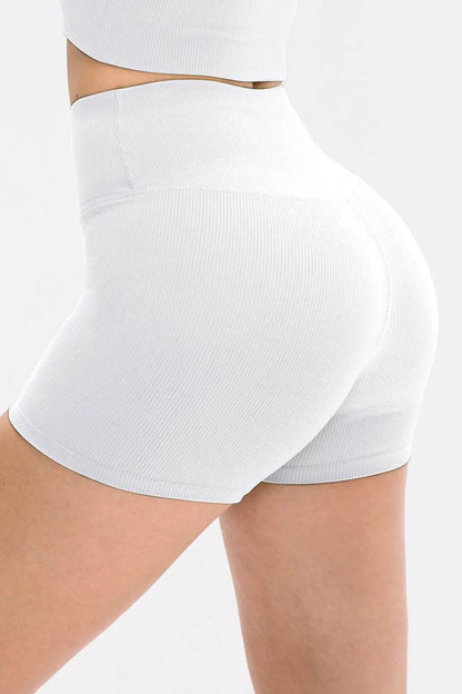Slim Fit Wide Waistband Sports Shorts - Velveta Studio