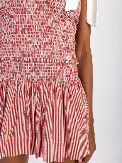 Smocked Tie Shoulder Cami and Shorts Set - Velveta Studio