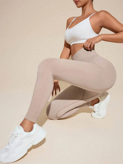 Solid High Rise Active Leggings - Velveta Studio